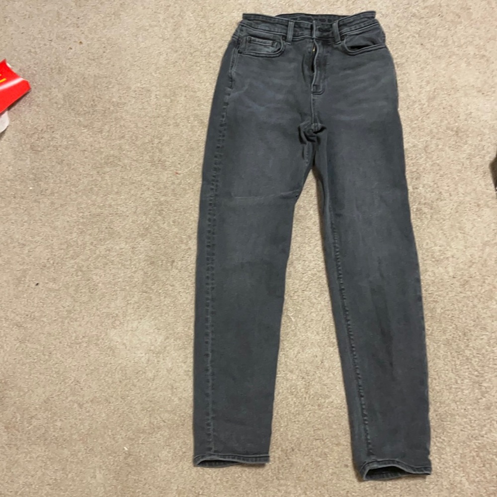 dark grey mom jeans, American Eagle, size 00